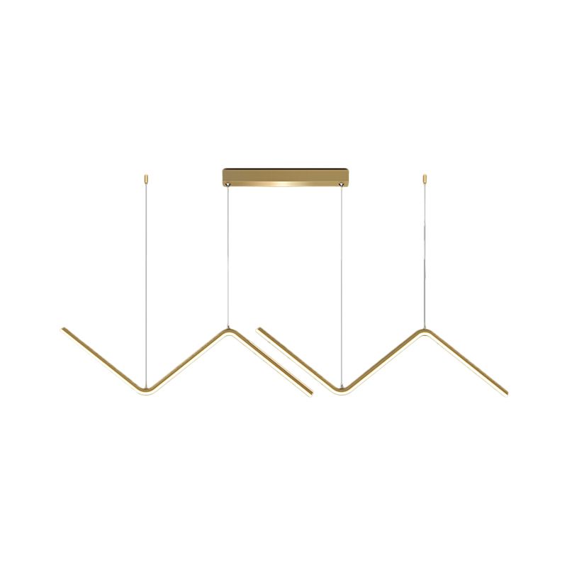 Dünnlinie Metall Multi-Pendant Modernist Schwarz/Gold-LED-Deckenhängung Licht in warmem/weißem Licht