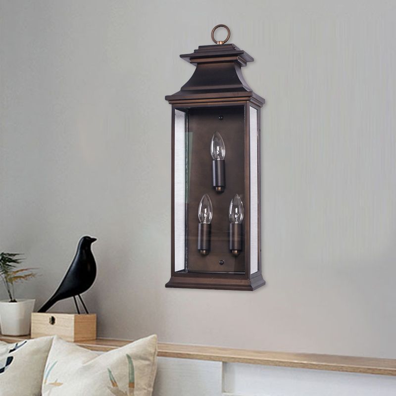 3 Bulbs Candle Wall Mounted Light Fixture Industrial Matte Bronze Metal Lighting for Living Room