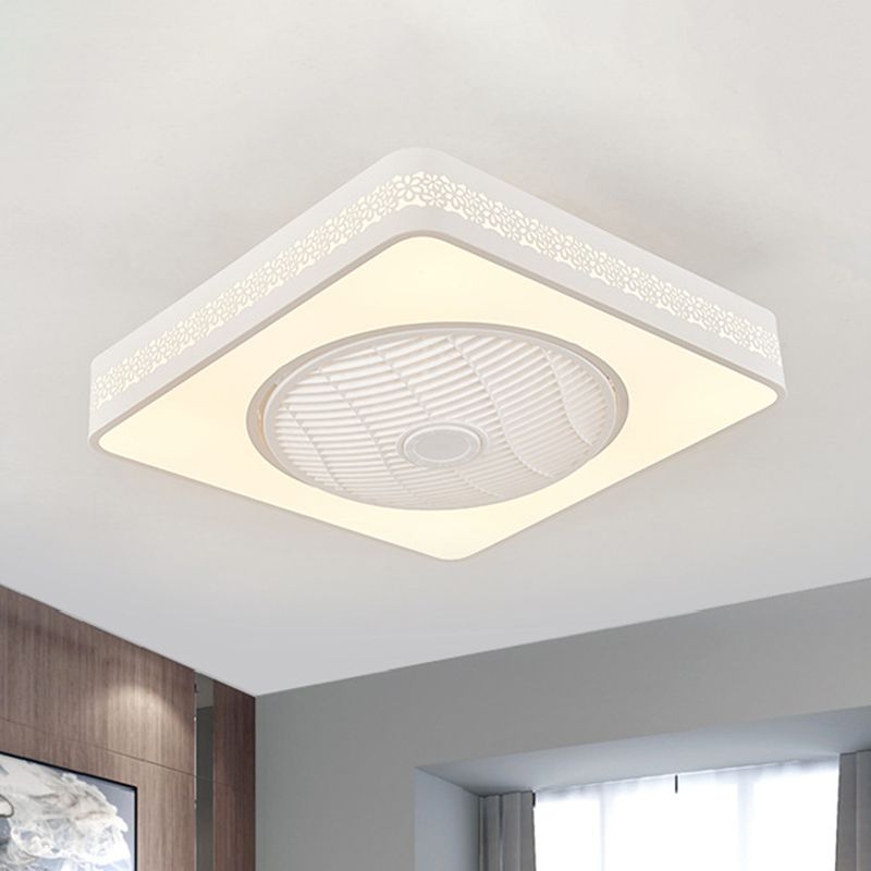23 "breit weiße LED -Anhänger Lüfterlampe moderne Acrylquadrat