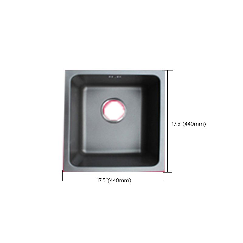 Black Stainless Steel Sink Single Bowl Undermount Sink with Basket Strainer
