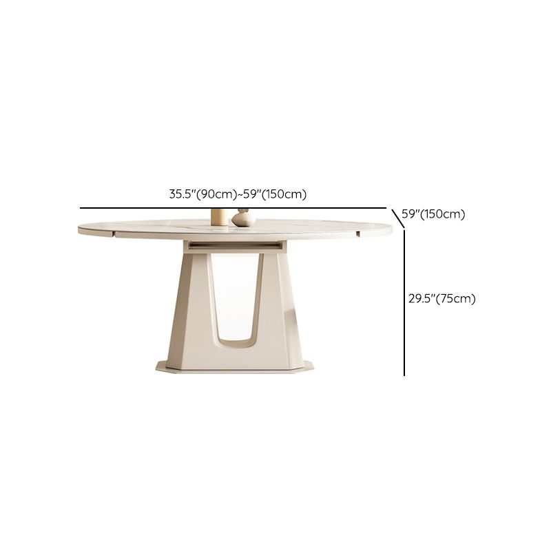5/7/9/11 Pieces Sintered Stone Top White Round Dining Set for Home