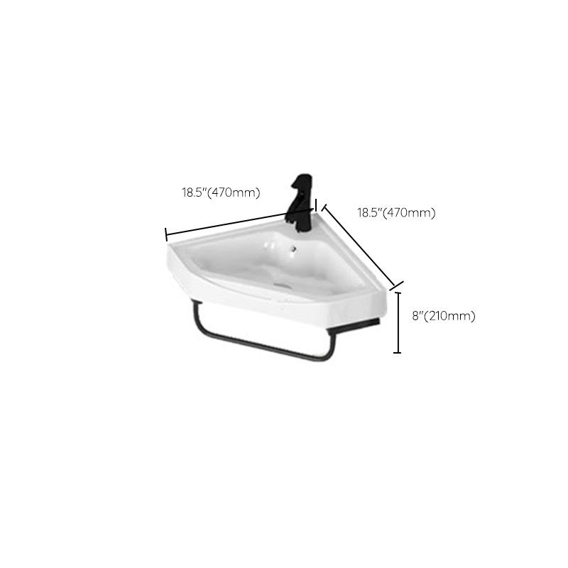 Contemporary Bathroom Sink with Pop-Up Drain Resin Specialty Wall Mount Bathroom Sink
