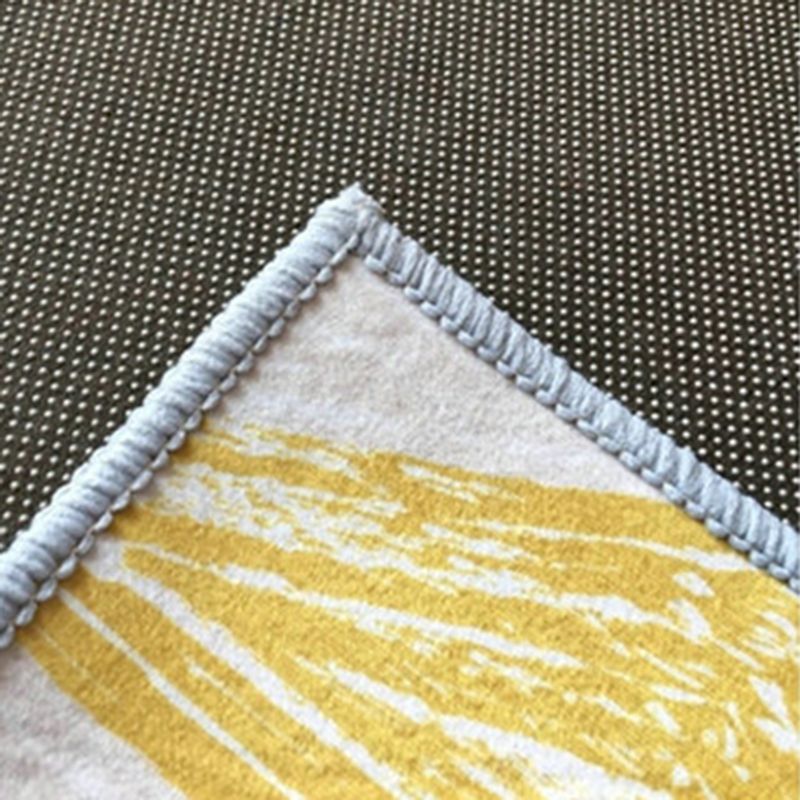 Rectangular Marble Print Rug Polyester Abstract Carpet Washable Rug for Living Room