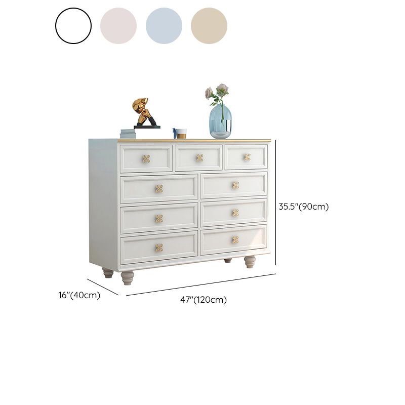 Glam Lingerie Chest Rubber Wood Horizontal Storage Chest for Bedroom