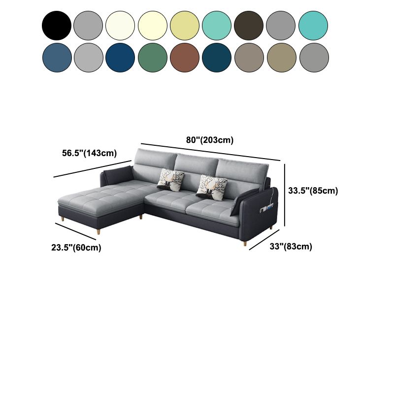 Reversible Modular Sofa with Pillow Top Arm and Storage for Apartment