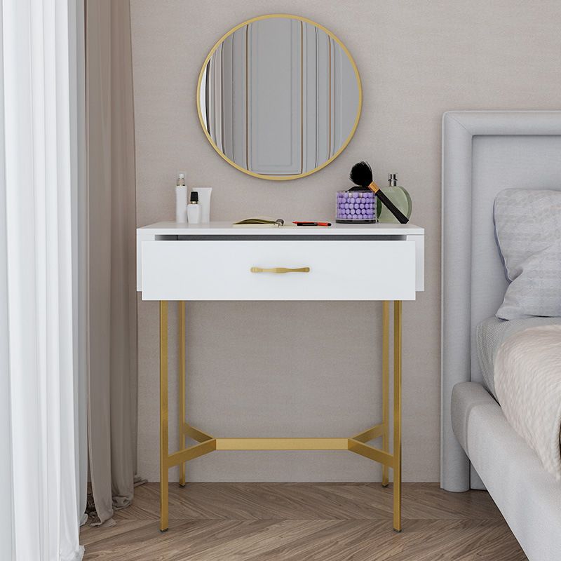 15.74" Wide Makeup Counter with Mirror Vanity Tables with Storage Drawers