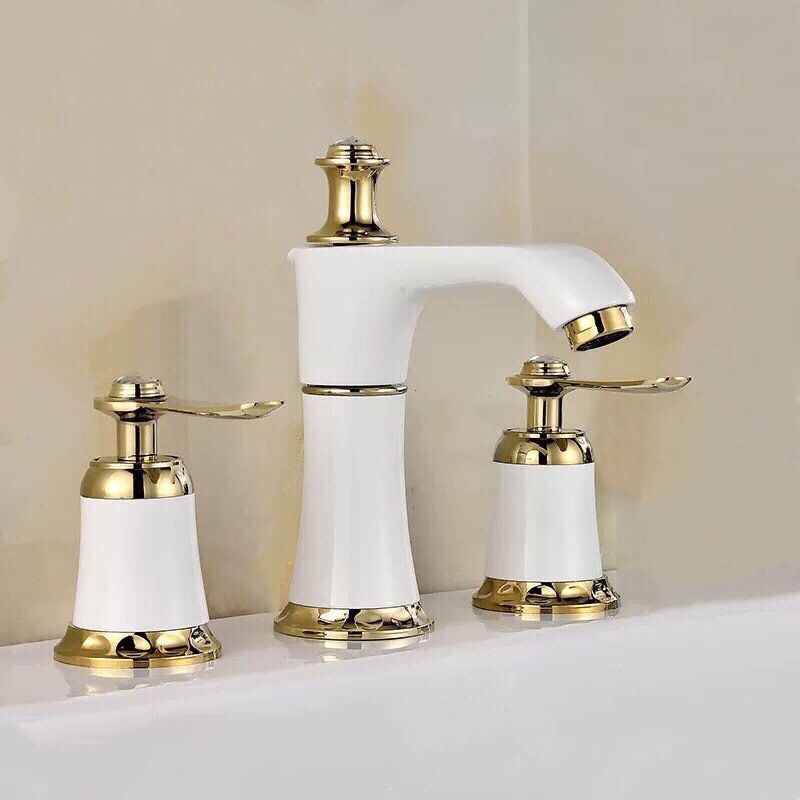 Glam Style Faucet Widespread Sink Faucet with 2 Handles and 3 Holes