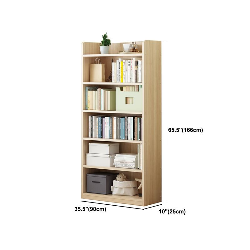 Modern Floor Shelf Bookcase Closed Back Wood Book Shelf for Home