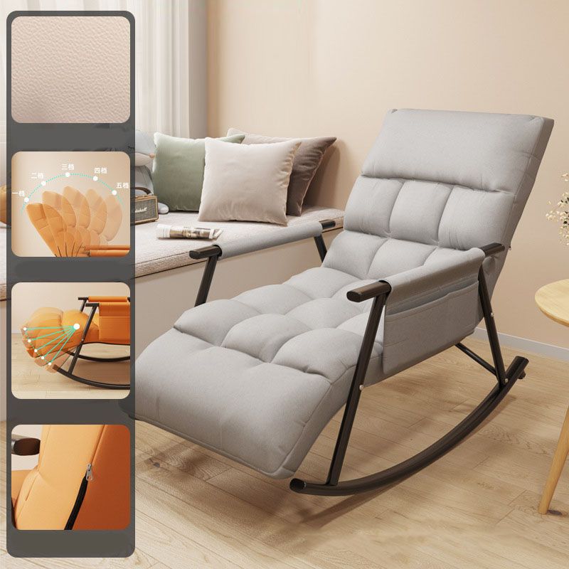 Modern Style Single Rocker Chair Iron Base Chaise Chair with Bedroom
