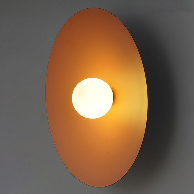 Modern Style Spherical Shape Wall Sconce Glass 1 Light Sconces for Corridor
