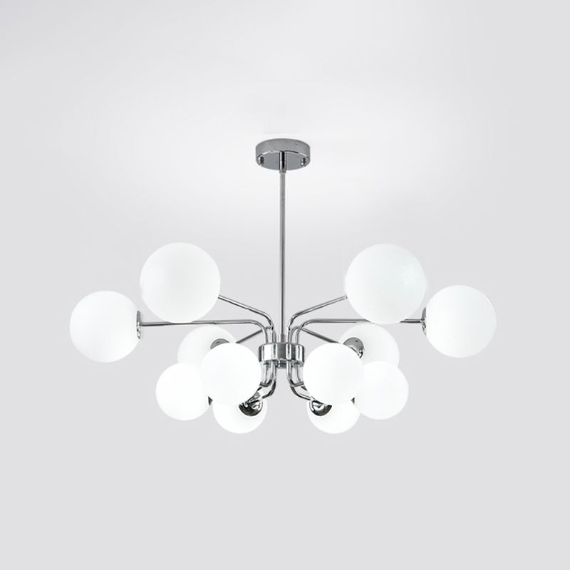 Designer Style Globe Chandelier Lighting Multi-Head Suspension Pendant Lamps with Glass Shade