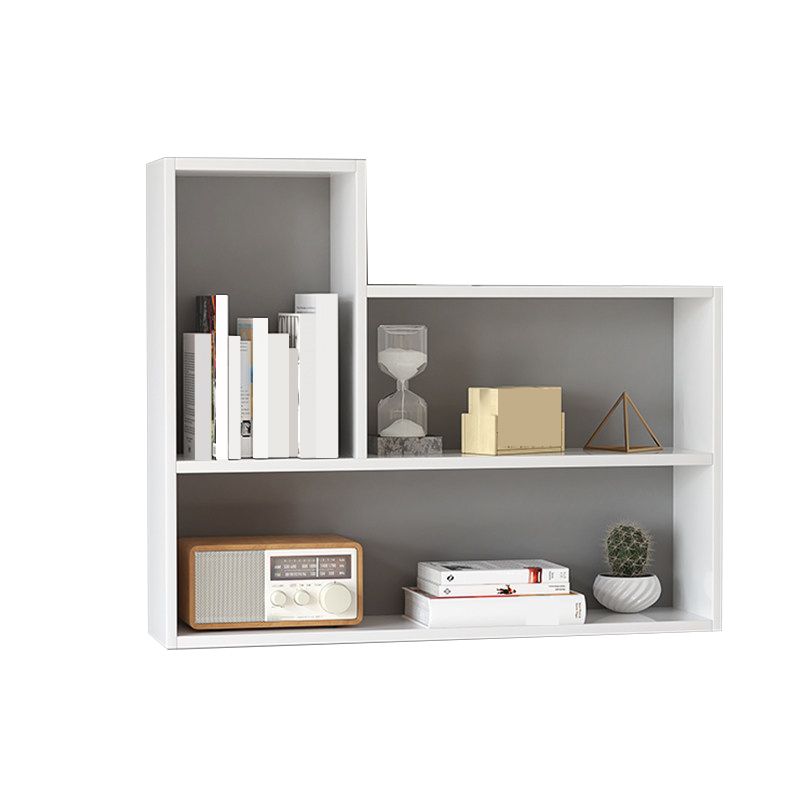 Contemporary Wood Bookcase Closed Back Wall Mounted Bookshelf for Home Office