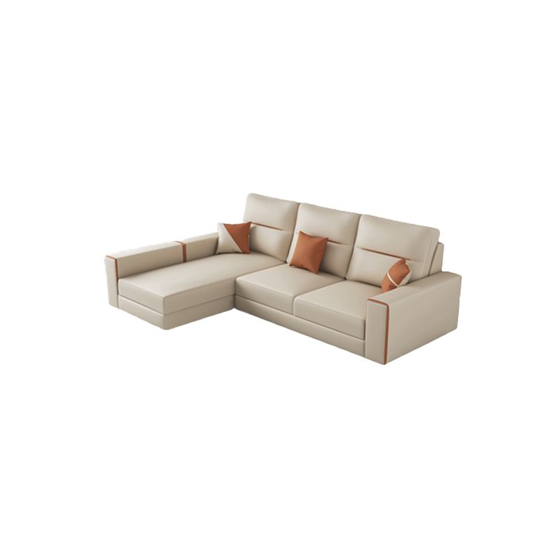 Cushion Back Faux Leather Sectional Sofa 35.43" Tall Sectional  Sofa