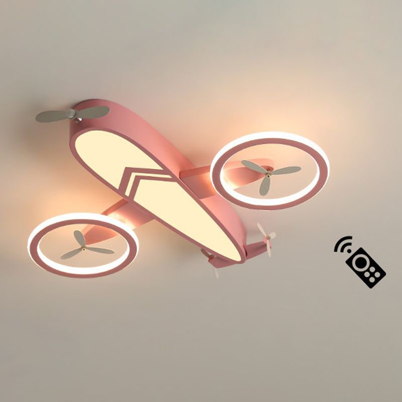 Avion encastré luminaire dessin animé métallique enfants chambre LED plafonnier