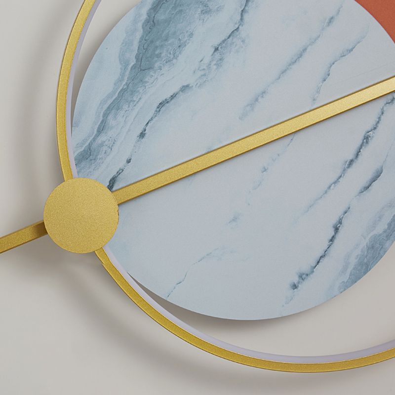 Round Shape Metal Wall Mounted Light Fixture Modern Style 1 Light Wall Light