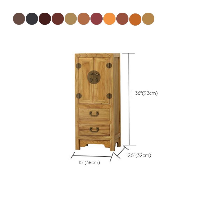 Modern Solid Wood Accent Chest Standard Ring Pulls Accent Cabinet