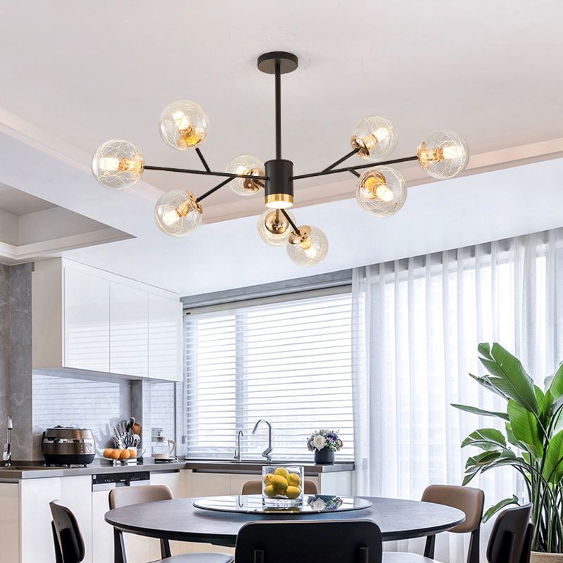 Contemporary Wrought Iron Hanging Chandelier Ceiling Hanging Light Fixture