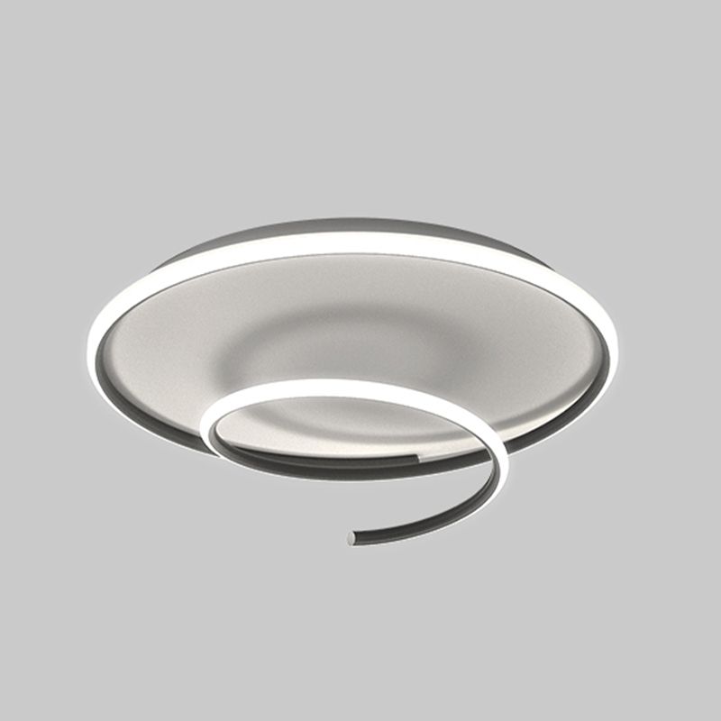 Contemporary Metal Ceiling Light Linear Black Flush Mount Light for Bedroom