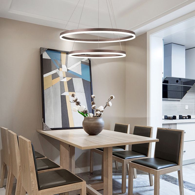 Metallring Kronleuchter Anhänger Licht moderner LED Hanging Anhänger Licht