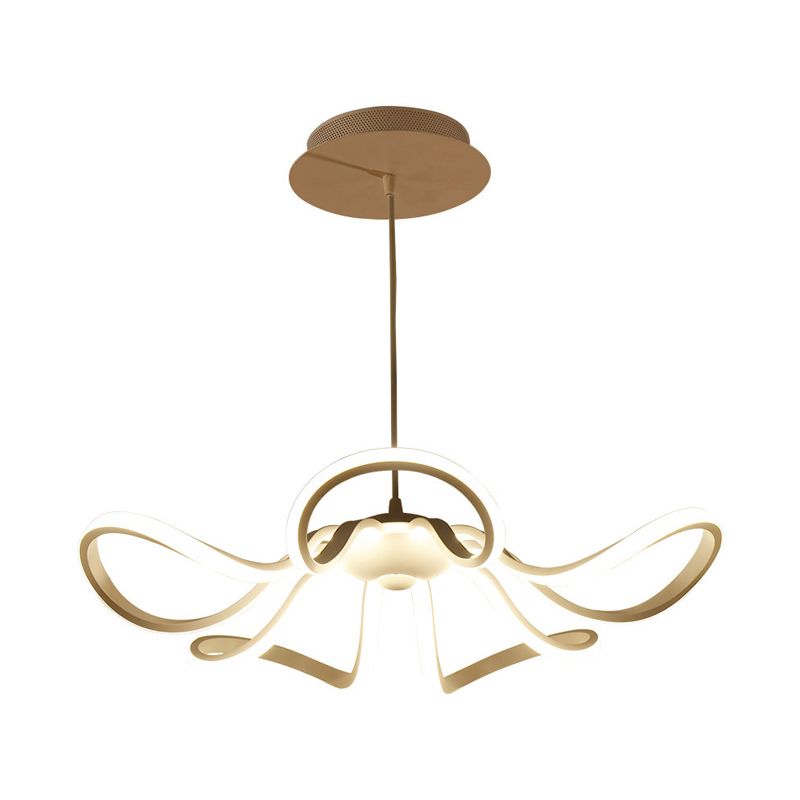 Minimalism Rosette Hanging Light Aluminum Bedroom LED Pendant Light Fixture in Warm/White/Natural Light