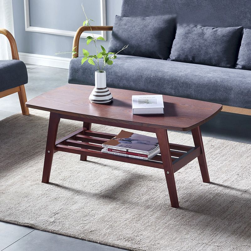 4 Legs 1 Coffee Table Modern Rectangular Solid Wood Coffee Table