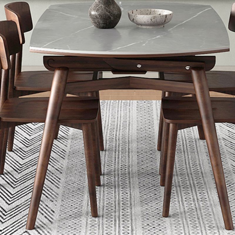 1/5/7/9 Pieces Sintered Stone Top Round Grey Dining Set for Home
