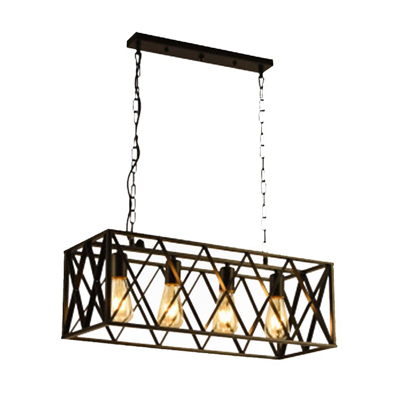 Rectangular Shape Island Pendant Industrial Style Island Pendant Lighting for Living Room