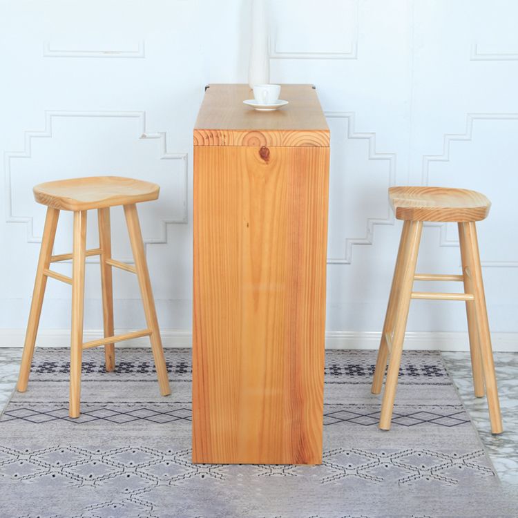 Contemporary Solid Wood Barstool Coffee Shop Bar Stool with Pedal