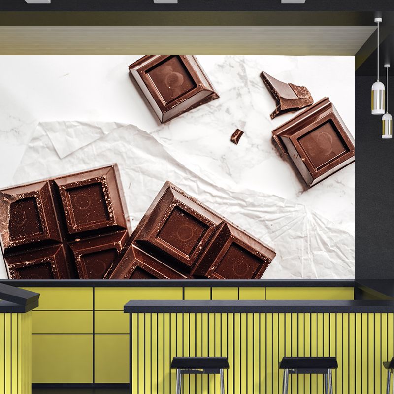Business Sweet Chocolate Mural Decal Stain Resistant Cake Shop Wall Covering