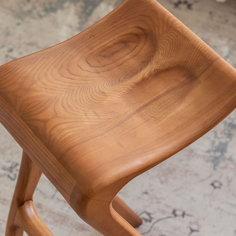Solid Wood Bar Stool Backrless Counter Stool for Living Room