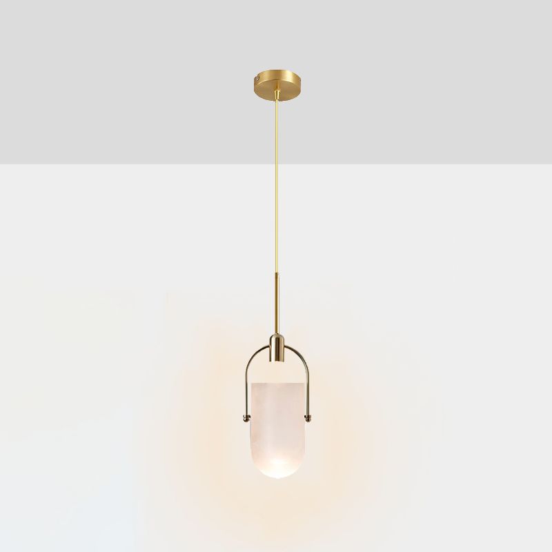 Bucket Shape Hanging Lighting Modern Style Glass 1 Light Pendant Lamp for Restaurant