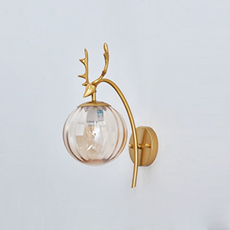 1 Light Spherical Wall Sconce Modern Style Glass Wall Lighting for Living Room