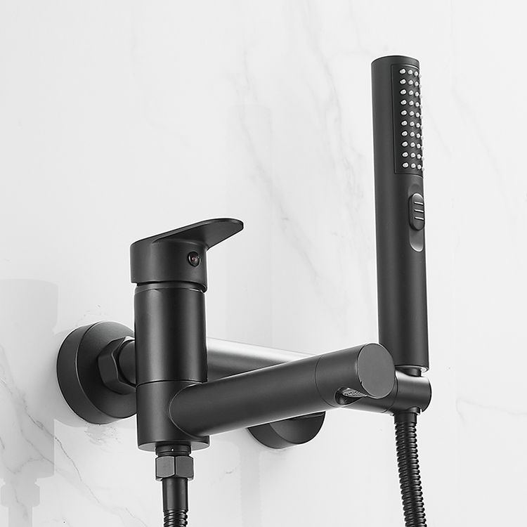 Wall Mounted Metal Tub Filler Low Arc Single Handle Tub Faucet Trim