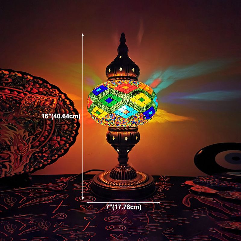 Modern Style Unique Shape Table Lighting Glass 1 Light Table Lamp for Bedroom