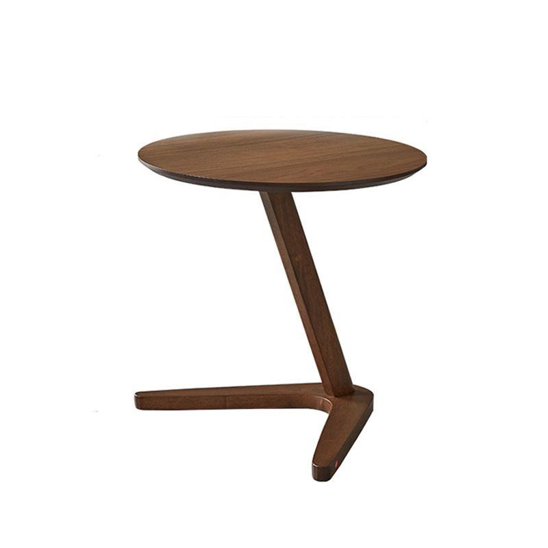 Scandinavian Solid Wood End Table Abstract Round Living Room Side Table