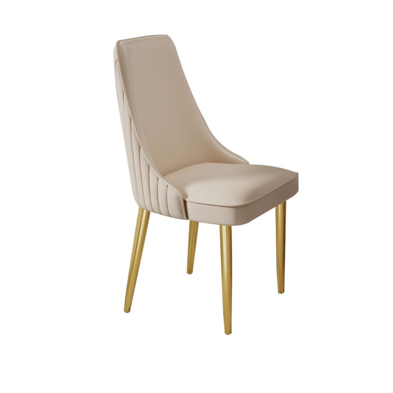 Home Glam Dining Side Chair Kitchen Faux Leather Upholstered Chair