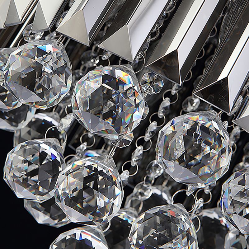 10"/12"/16" W Black Cylindrical Corridor Ceiling Flush Light Minimal 2/4/7 Lights Crystal Flushmount Lighting