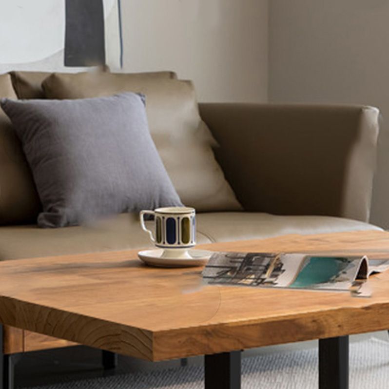 Solid Wood Coffee Table Trestle Medium Wood Coffee Cocktail Table