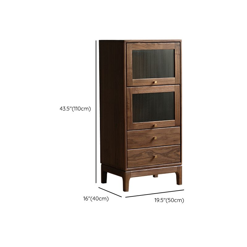 Mid-Century Modern Walnut Storage Cabinet Solid Wood Brown Storage Cabinet