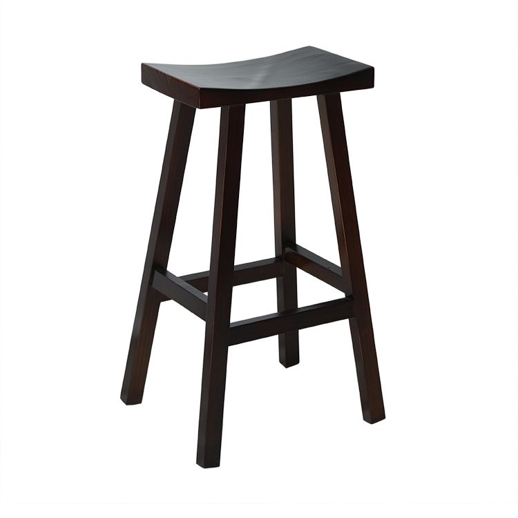 Contoured Seat Footrest Counter-height Stool Modern Solid Wood Counter and Bar Stool