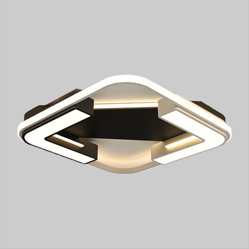 Black Round/Square Flush Mount Lamp Modernism LED Acryl Nah an Deckenleuchte in Warm/Weißes Licht
