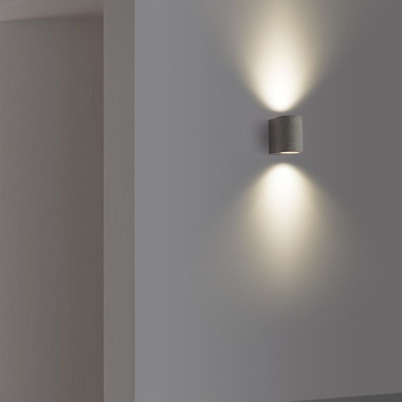 Modern Rectangular Sconce Light Fixture Cement 2-light Wall Sconces for Outdoor