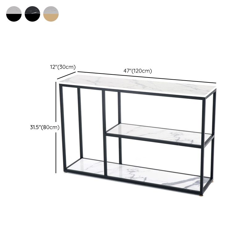 Contemporary Console Accent Table Antique Finish Console Sofa Table with Shelf