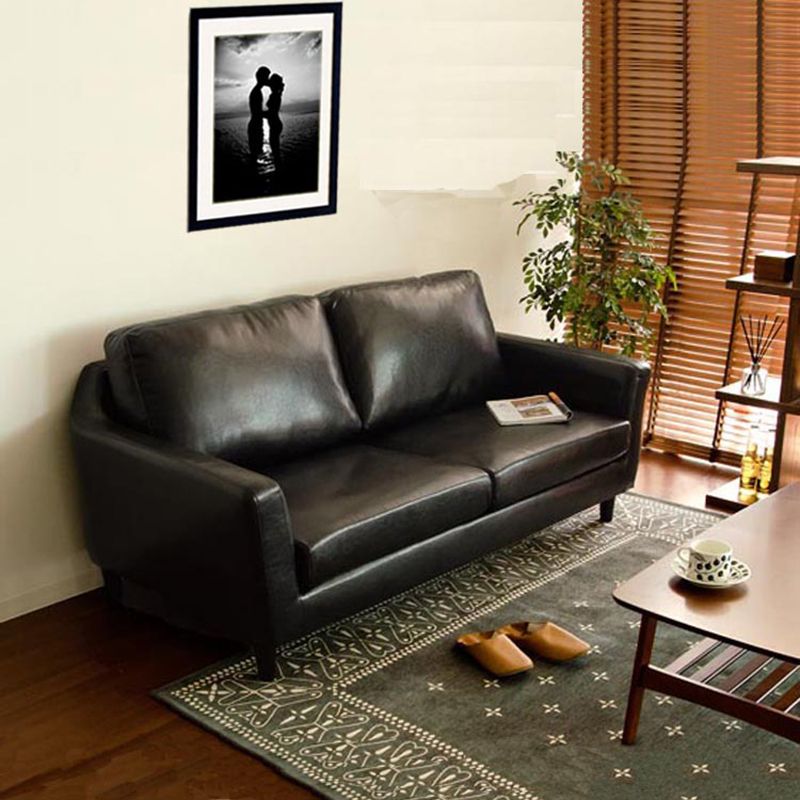 Mid-century Faux Leather Sofa 33.46" Wide Sofa for Living Room