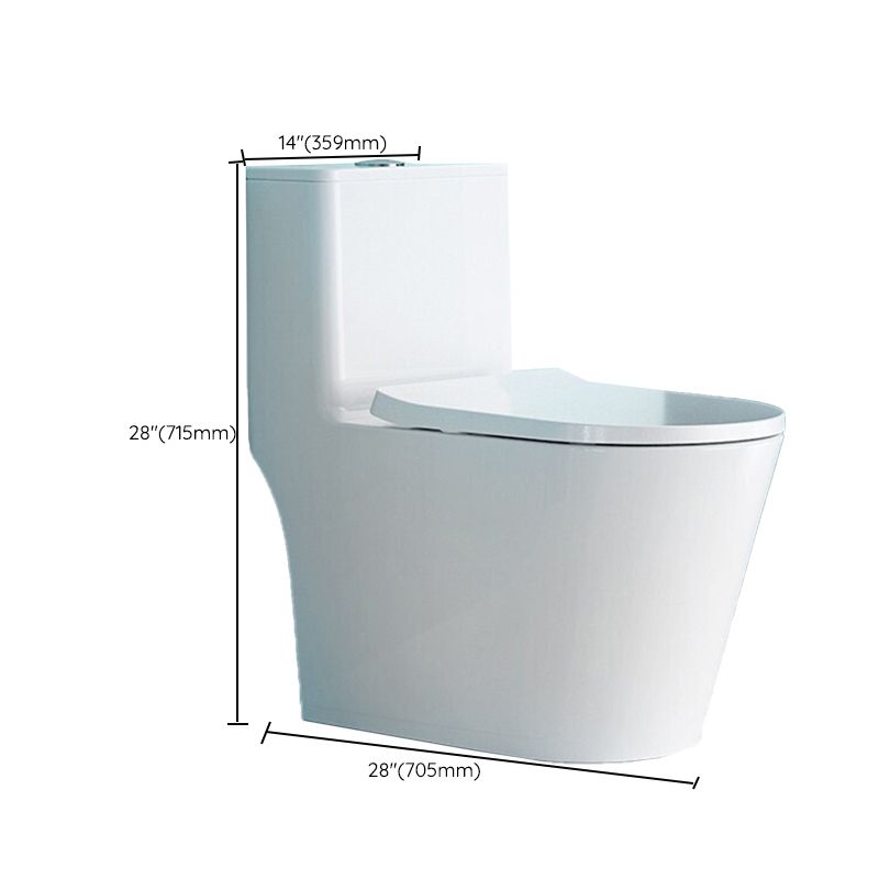 Traditional Floor Mount White Toilet Slow Close Seat Included Toilet Bowl for Bathroom