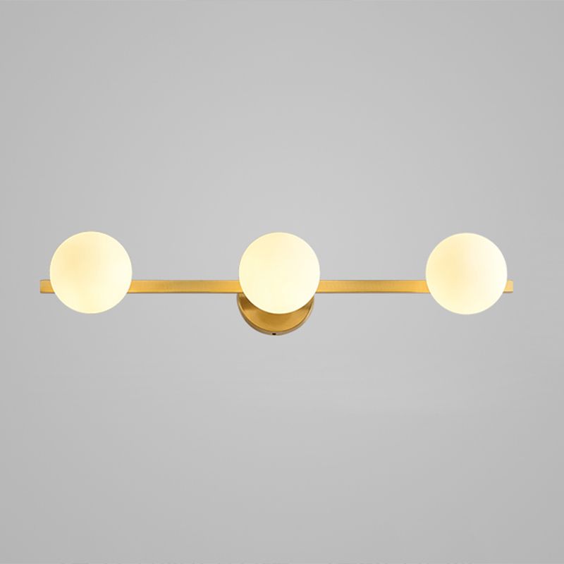 Glass Modo Vanity Lighting Postmodern Gold Finish Wall Mount Lamp for Bathroom