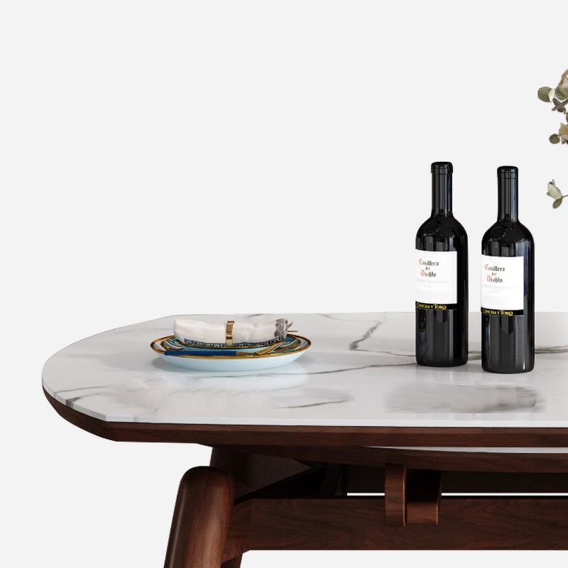 Mesa de comedor redonda de estilo moderno Mesa de comedor de hojas de piedra sinterizada blanca para uso doméstico