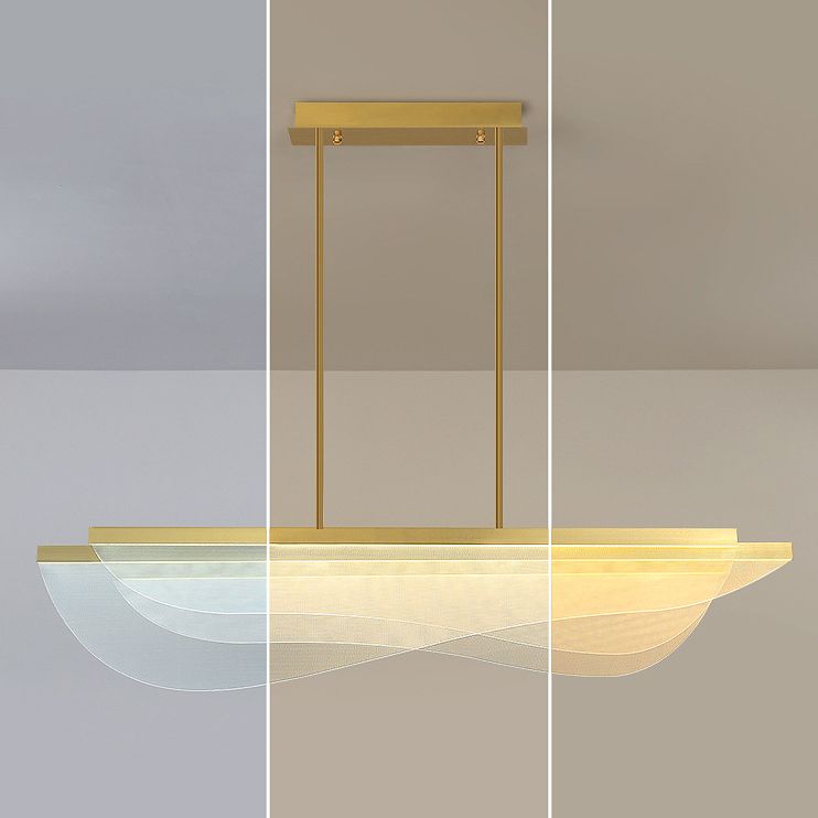 Modern Lighting Chandelier Island Lighting Fixtures Metal 3 Light Island Lights in Gold