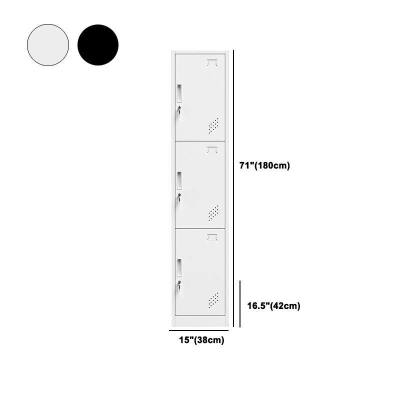 Grey and Black Non-Hanging Armoire Modern Metal Storage Cabinet with Doors