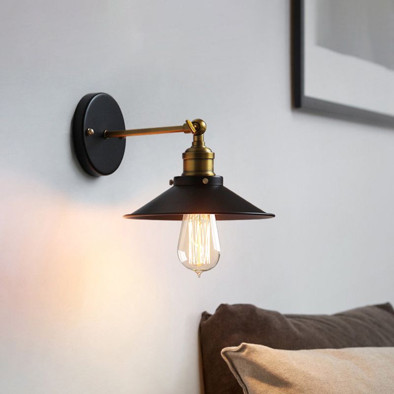 Postmodern Minimalist Wall Light Fixture with Metal Shade for Sitting Room